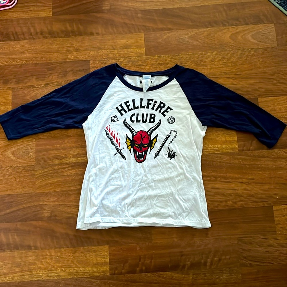 Hellfire club(from stranger things on Netflix) shirt, woman’s large
